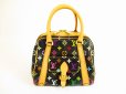 Photo1: LOUIS VUITTON Multi-color Leather Black Hand Bag Purse Priscilla #5901 (1)