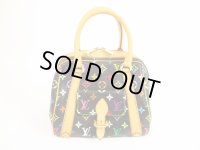 LOUIS VUITTON Multi-color Leather Black Hand Bag Purse Priscilla #5901