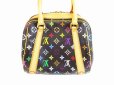 Photo2: LOUIS VUITTON Multi-color Leather Black Hand Bag Purse Priscilla #5901 (2)