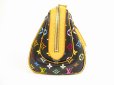 Photo3: LOUIS VUITTON Multi-color Leather Black Hand Bag Purse Priscilla #5901