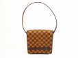 Photo1: LOUIS VUITTON Damier Leather Brown Evening Bag Purse Tribeca Mini #5903 (1)