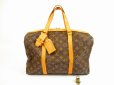 Photo1: LOUIS VUITTON Monogram Leather Brown Hand Bag Duffle Bag Sac Souple 35 #5913 (1)