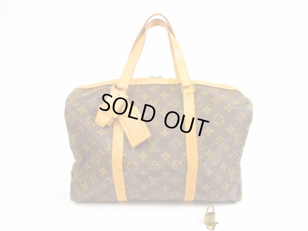 Photo1: LOUIS VUITTON Monogram Leather Brown Hand Bag Duffle Bag Sac Souple 35 #5913