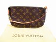 Photo1: LOUIS VUITTON Monogram Leather Brown Accessories Pouch Pochette #5916 (1)