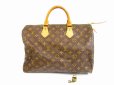 Photo1: LOUIS VUITTON Monogram Leather Brown Hand Bag Purse Speedy35 #5917 (1)