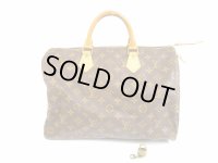 LOUIS VUITTON Monogram Leather Brown Hand Bag Purse Speedy35 #5917