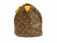 Photo3: LOUIS VUITTON Monogram Leather Brown Hand Bag Purse Speedy35 #5917