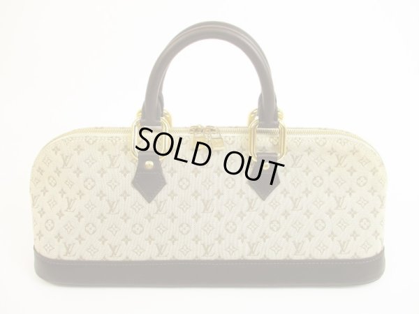 Photo1: LOUIS VUITTON Monogram Mini Canvas Khaki Hand Bag Purse Alma Long #5919