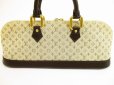 Photo2: LOUIS VUITTON Monogram Mini Canvas Khaki Hand Bag Purse Alma Long #5919 (2)