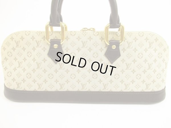 Photo2: LOUIS VUITTON Monogram Mini Canvas Khaki Hand Bag Purse Alma Long #5919