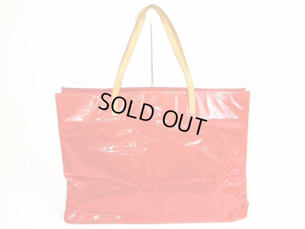 Photo1: LOUIS VUITTON Vernis Red Patent Leather Tote&Shoppers Bag Reade GM #5930