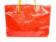 Photo2: LOUIS VUITTON Vernis Red Patent Leather Tote&Shoppers Bag Reade GM #5930 (2)