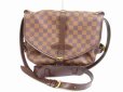 Photo1: LOUIS VUITTON Damier Leather Brown Cross-body Bag Saumur MM 30 SPO #5931 (1)