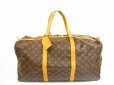 Photo1: LOUIS VUITTON Monogram Leather Brown Duffle&Gym Bag Sac Souple 55 #5933 (1)