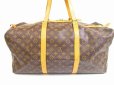 Photo2: LOUIS VUITTON Monogram Leather Brown Duffle&Gym Bag Sac Souple 55 #5933 (2)