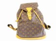 Photo1: LOUIS VUITTON Monogram Leather Brown Backpack Bag Montsouris GM #5944 (1)