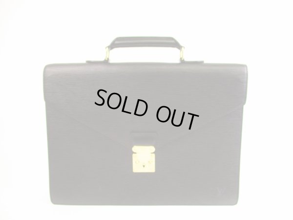 Photo1: LOUIS VUITTON Epi Leather Black Briefcase Business Bag Ambassador #5949
