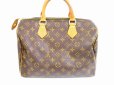 Photo2: LOUIS VUITTON Monogram Leather Brown Hand Bag Purse Speedy30 #5950 (2)