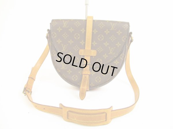 Photo1: LOUIS VUITTON Monogram Leather Brown Cross-body Bag Chantilly GM #5964