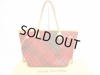 LOUIS VUITTON Limited Kusama Leather Red Tote Bag Purse Neverfull MM #5968
