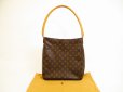 Photo1: LOUIS VUITTON Monogram Leather Brown Shoulder Bag Purse Looping GM #5972 (1)