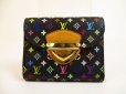 Photo1: LOUIS VUITTON Multicolor Black Leather Tri-fold Wallet Purse Joy #5973 (1)