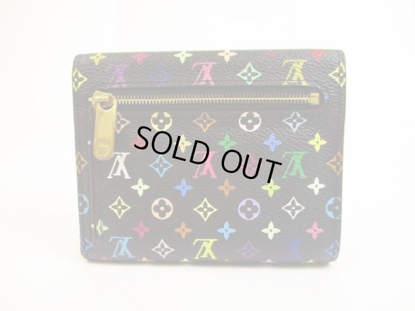 Photo2: LOUIS VUITTON Multicolor Black Leather Tri-fold Wallet Purse Joy #5973