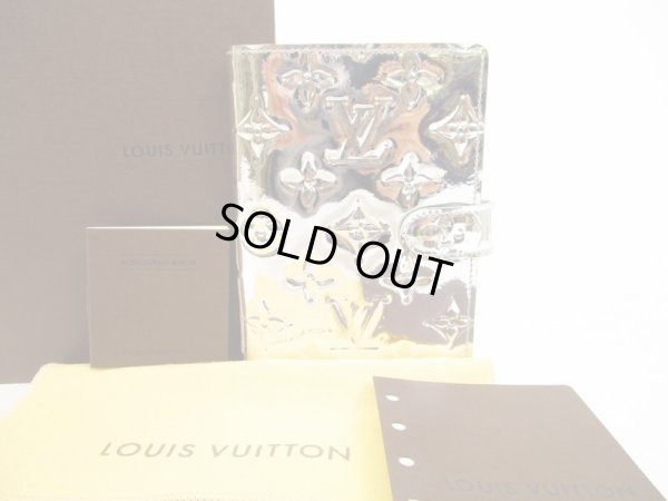 Photo1: LOUIS VUITTON Monogram Miroir Vinyl Silver Document Holders Agenda PM #5974