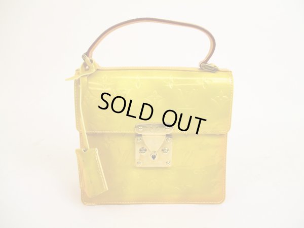 Photo1: LOUIS VUITTON Vernis Patent Leather Yellow Hand Bag Spring Street #5977