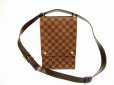 Photo1: LOUIS VUITTON Damier Leather Brown Cross-body Bag Purse Portobello #5978 (1)