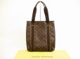 Photo1: LOUIS VUITTON Monogram Leather Brown Tote Bag Purse Cabas Beaubourg #5990 (1)