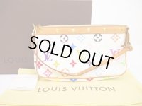 LOUIS VUITTON Multi-color Leather White Accessories Pouch Pochette #5999