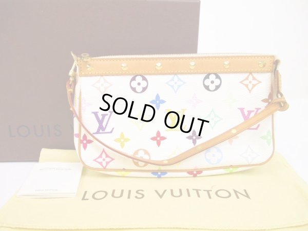 Photo1: LOUIS VUITTON Multi-color Leather White Accessories Pouch Pochette #5999