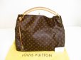 Photo1: LOUIS VUITTON Monogram Leather Brown Shoulder Bag Hobo Artsy GM #6001 (1)