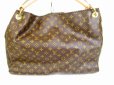 Photo2: LOUIS VUITTON Monogram Leather Brown Shoulder Bag Hobo Artsy GM #6001 (2)