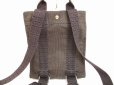 Photo2: HERMES Canvas Her Line Grays Backpack Bag PM w/Lock and Key #6008 (2)