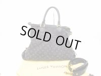 LOUIS VUITTON Monogram Denim Black Hand Bag w/Strap Neo Cabby GM #6013