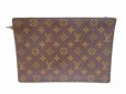 Photo2: LOUIS VUITTON Monogram Leather Brown Clutch Bag Cross-body Bag w/Strap #6015 (2)