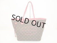 LOUIS VUITTON Limited Edition Ikat Rose Velours Tote Bag Neverfull MM #6021
