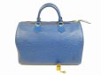 Photo1: LOUIS VUITTON Epi Leather Blue Hand Bag Purse Speedy30 #6025 (1)