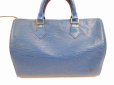 Photo2: LOUIS VUITTON Epi Leather Blue Hand Bag Purse Speedy30 #6025 (2)