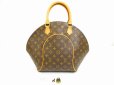 Photo1: LOUIS VUITTON Monogram Leather Brown Hand Bag Purse Ellipse MM #6029 (1)