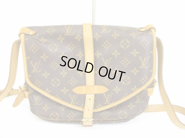 Photo2: LOUIS VUITTON Monogram Leather Brown Cross-body Bag Saumur MM 30 #6038