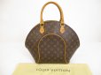 Photo1: LOUIS VUITTON Monogram Leather Brown Hand Bag Purse Ellipse MM #6040 (1)