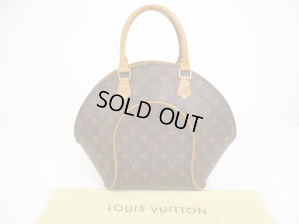 Photo1: LOUIS VUITTON Monogram Leather Brown Hand Bag Purse Ellipse MM #6040