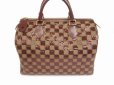 Photo2: LOUIS VUITTON Damier Leather Sequins Brown Hand Bag Purse Speedy30 #6048 (2)