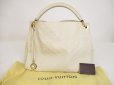 Photo1: LOUIS VUITTON Monogram Empreinte Leather White Shoulder Bag Hobo Artsy MM #6054 (1)