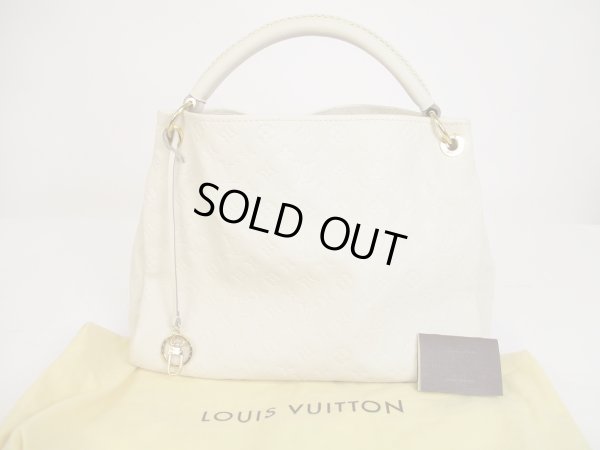 Photo1: LOUIS VUITTON Monogram Empreinte Leather White Shoulder Bag Hobo Artsy MM #6054