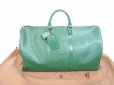 Photo1: LOUIS VUITTON Epi Leather Green Duffle&Gym Bag Hand Bag Keepall 50 #6062 (1)