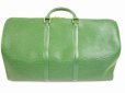 Photo2: LOUIS VUITTON Epi Leather Green Duffle&Gym Bag Hand Bag Keepall 50 #6062 (2)